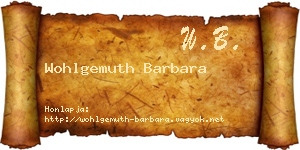 Wohlgemuth Barbara névjegykártya
