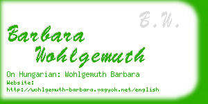 barbara wohlgemuth business card